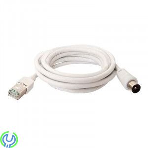 Catline balun transform TVB-01 RJ45-hane till IEC-hane 2m, Televes TVB-01 RJ45-hane till IEC-hane 2m TV över CAT-kabel, TV i Cat