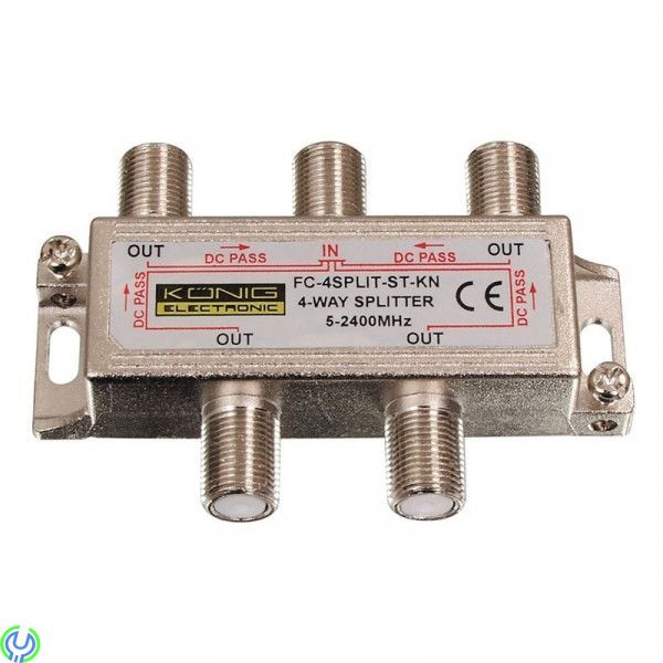 Professionell fördelare för satellitsignal (4-väg), FC-4SPLT-ST-KN KÖNIG - F-FÖRDELARE SATELLIT, Fördelare, , König Professionell fördelare för satellitsignal (4-väg), FC-4SPLT-ST-KN KÖNIG - F-FÖRDELARE SATELLIT, Fördelare, , König