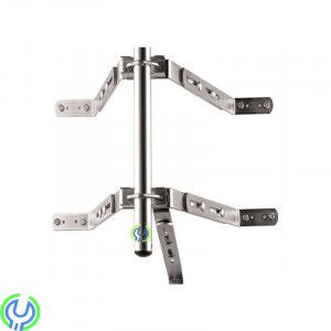 Väggfäste (VF-2550) Justerbart 25-45 cm x 2st med stöd arm, Utbyggnad För rör Ø38-50 mm, Nockfäste / Gavelfäste, , TELEVÉS