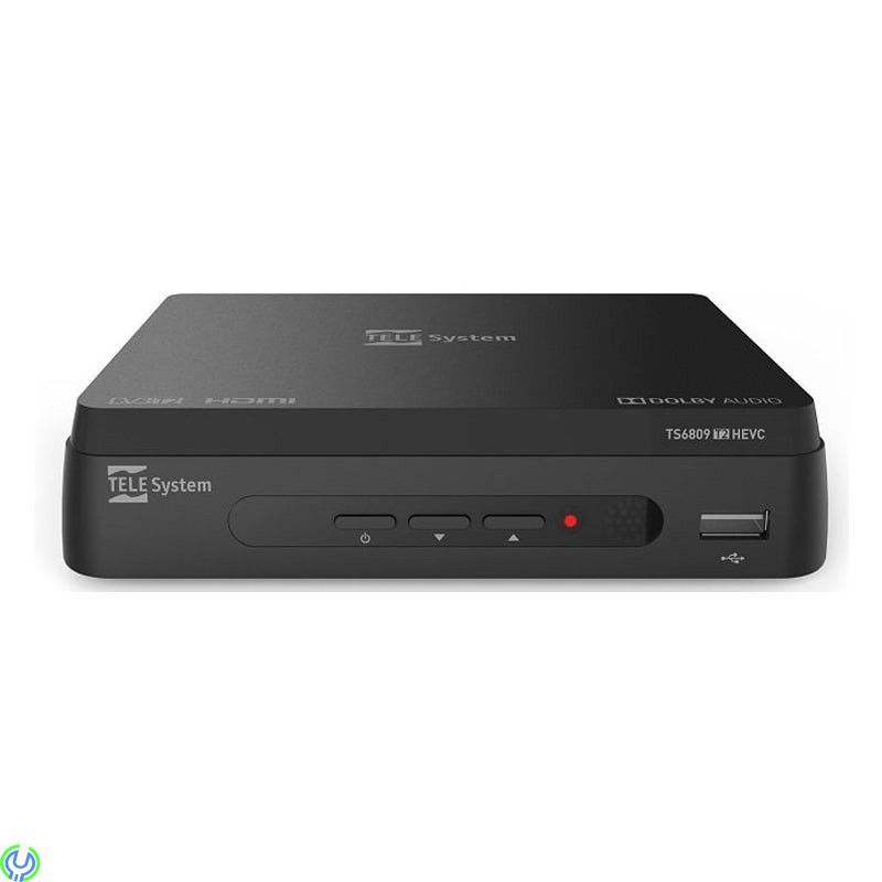 TELE System Markbunden DVB-T2 mottagare TS6809 HEVC, En prisvärd marksänd mottagare för fria Tv kanaler, IPTV-Mediaspelare, , Te