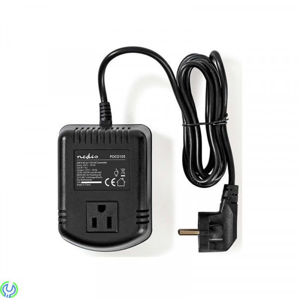 Strömomvandlare, Transformator 230-110V 100W, Anslut 110 V AC-enheter (amerikanska) till ett (europeiskt) elnät på 230 V AC, Tr Strömomvandlare, Transformator 230-110V 100W, Anslut 110 V AC-enheter (amerikanska) till ett (europeiskt) elnät på 230 V AC, Tr