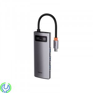 Baseus Metal Gleam Series 5-i-1 Multifunktionell USB-C HDMI, Typ-C HUB Dockningsstation - Grå, Adapter, , Baseus