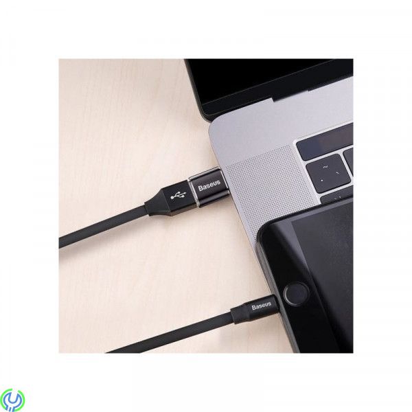 Baseus USB hane till typ-C hona adapter omvandlare svart, Baseus Mini USB female to Type-C male adapter converter, Adapter, , Ba