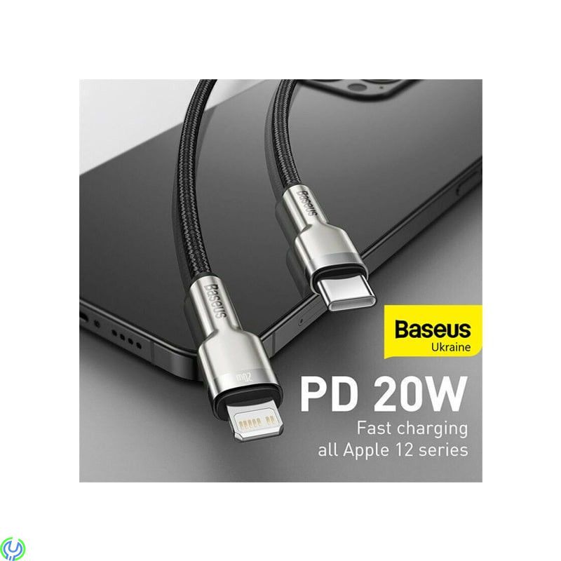 Baseus Cafule Kabel Typ C till lightning PD 20W 1m - Svart, Baseus Cafule serien Metall Kabel Typ C till lightning PD 20W 1m - S