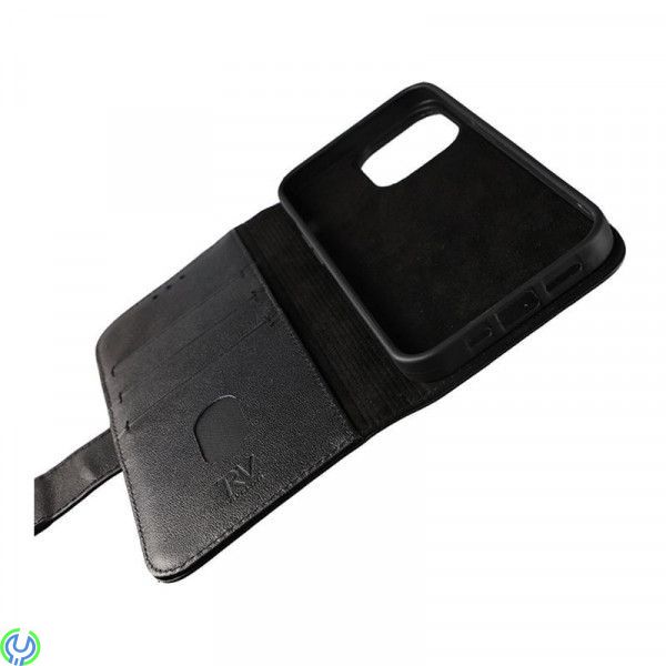 RV Plånboksfodral i äkta läder för iPhone 14 Plus Svart, Plånboksfodral i äkta läder., iPhone 14 modeller, , RVELON