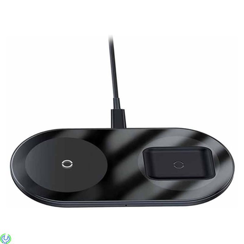 Baseus Simple 2 in1 Pro Edition trådlös laddare 15W - Svart, Ladda dina AirPods och iPhone samtidigt., Trådlösa, , Baseus