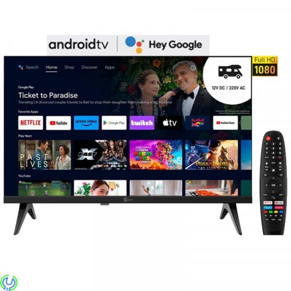 PALCO SMART 22 tum FHD 12v/230v för husvagn, Certifierade Android TV med Googles röstassistent, DVB-T2/DVB-S2, 12 Volt TV, , Tel PALCO SMART 22 tum FHD 12v/230v för husvagn, Certifierade Android TV med Googles röstassistent, DVB-T2/DVB-S2, 12 Volt TV, , Tel