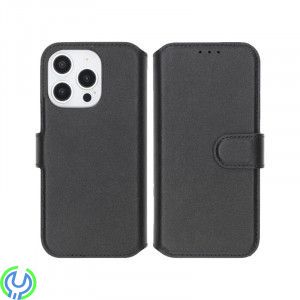 iPhone 16 Pro Max Plånboksfodral Äkta Läder Rvelon - Svart, Plånboksfodral Äkta Läder iPhone 16 Pro Max, iPhone 16 modeller, , R